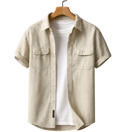 Men's Short Sleeve Casual Trend Cotton Shirt All-matching Inova Story